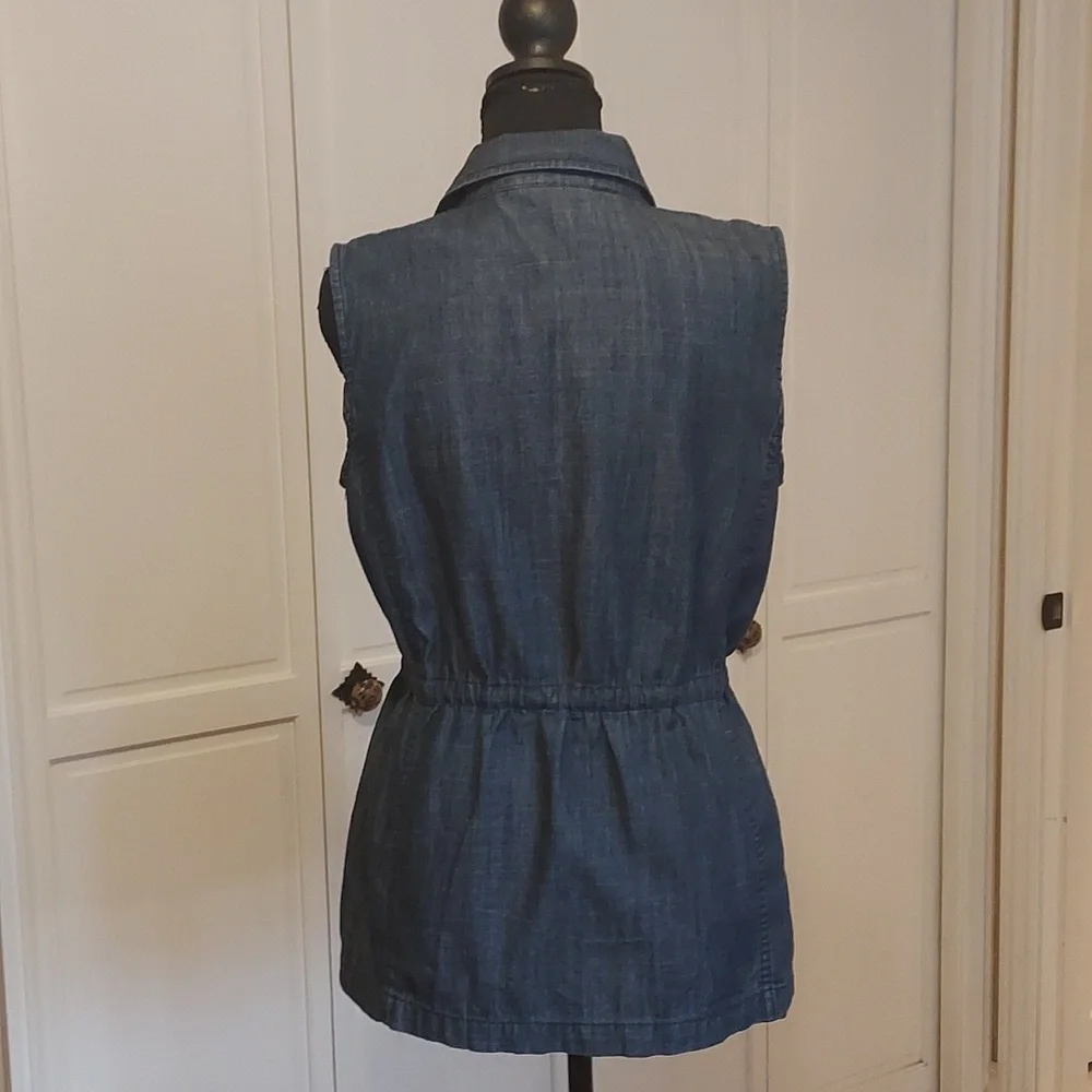 Maison Jules Denim Jean Vest Size M Utility Vest